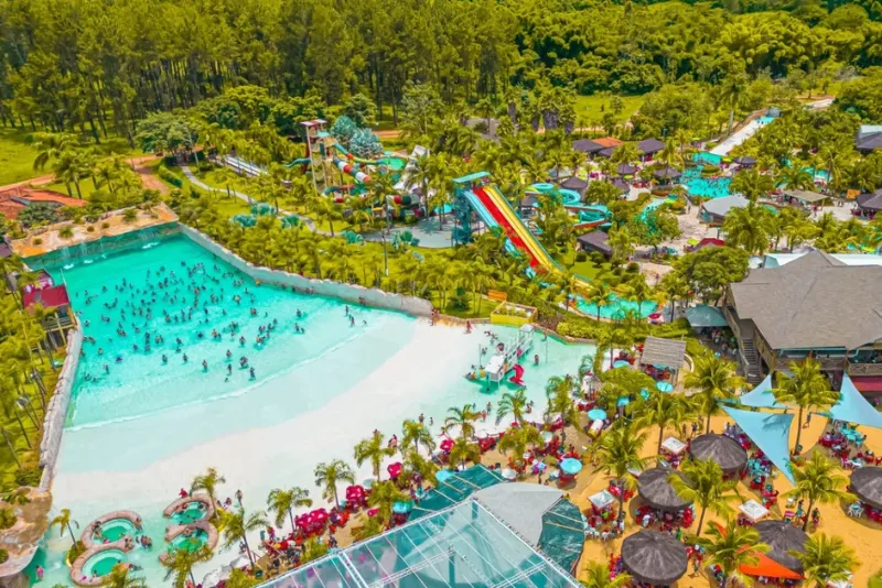 Foto da praia artificial da lagoa termas park
