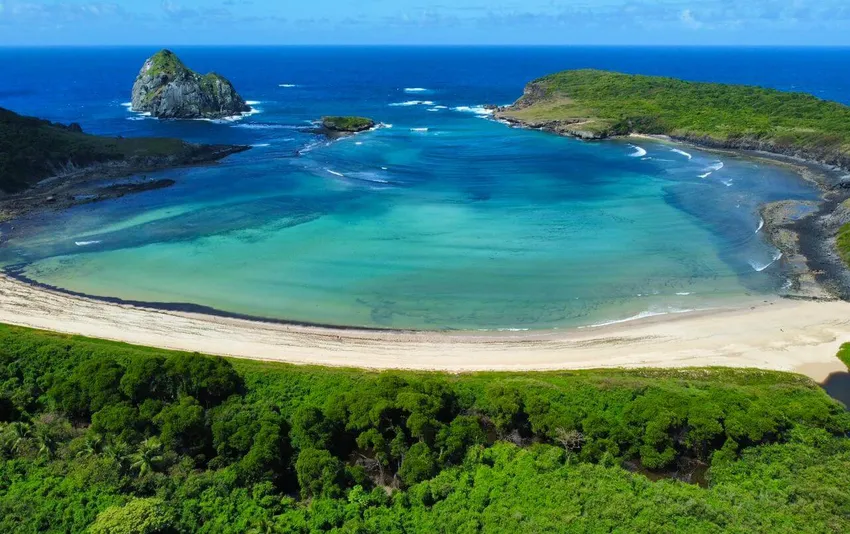 Foto aérea da praia