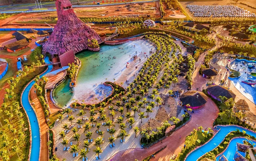 Visão aérea de resort em andradina