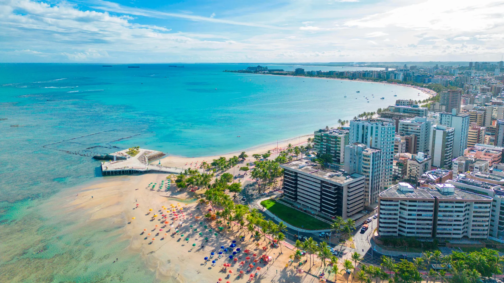 Foto aérea do litoral de maceió