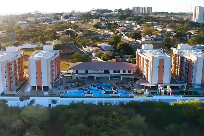Foto aérea do hotel