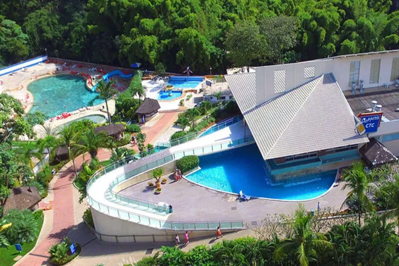 Foto aérea da piscina