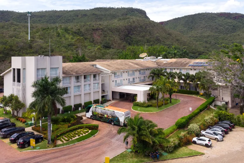 Foto aérea do hotel