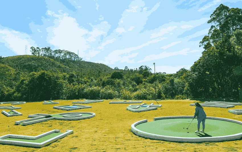 Foto do campo de golfe