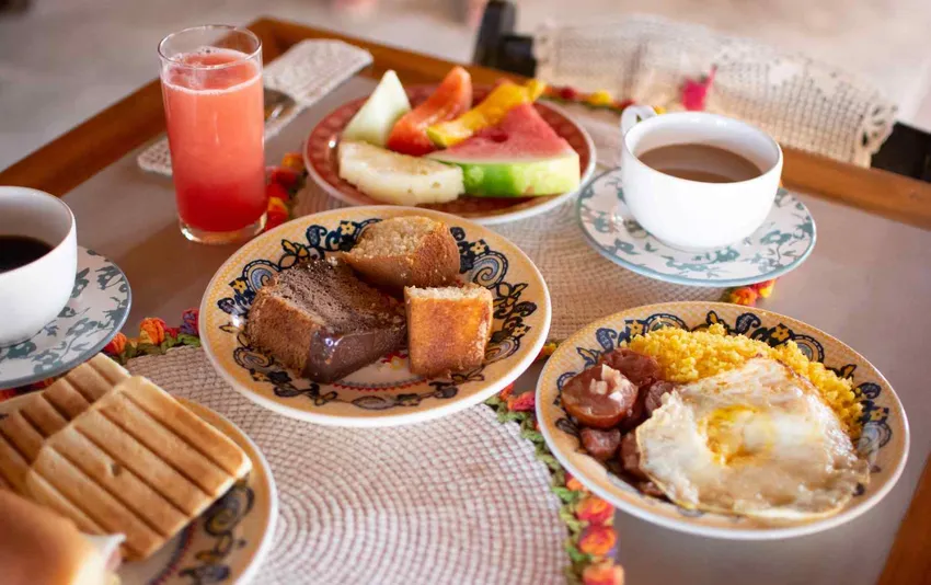 Foto dos alimentos servidos no restaurante