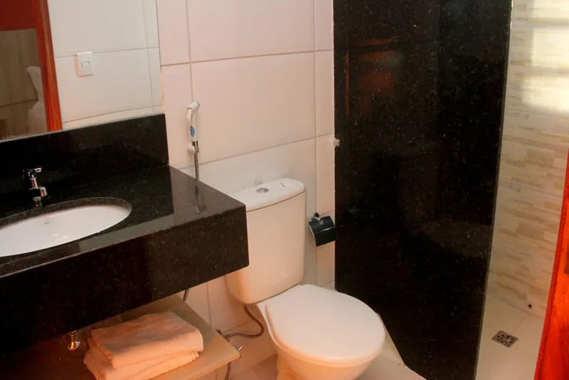 Foto do banheiro do hotel