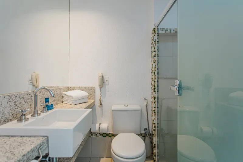 Foto do banheiro do hotel