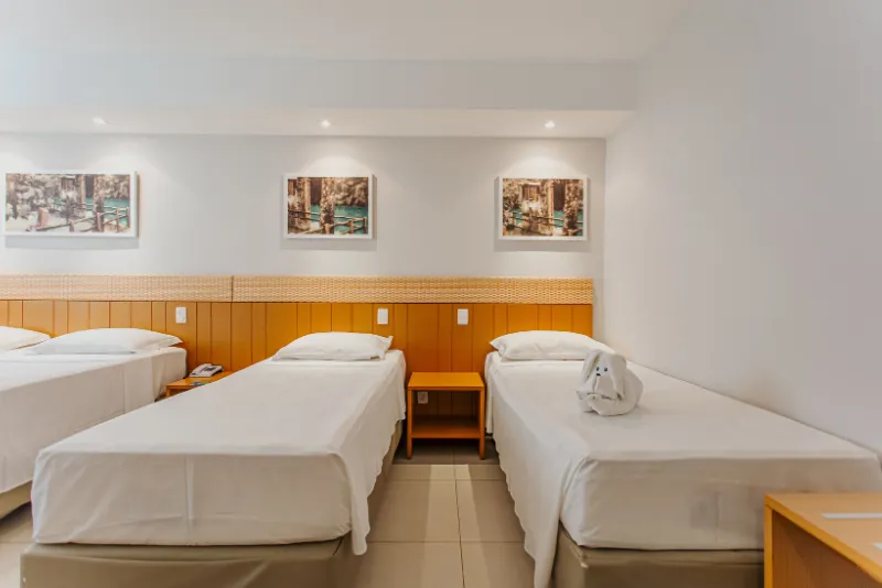 Foto do conforto das camas do hotel