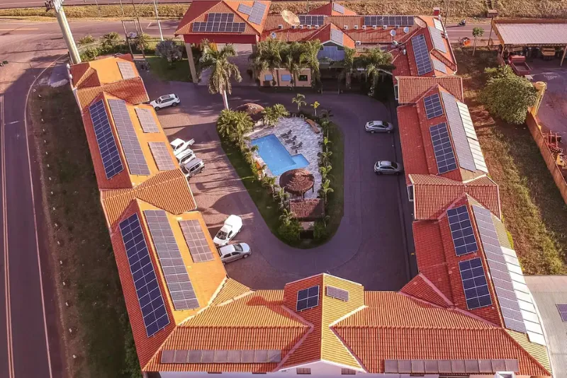Foto aérea do hotel