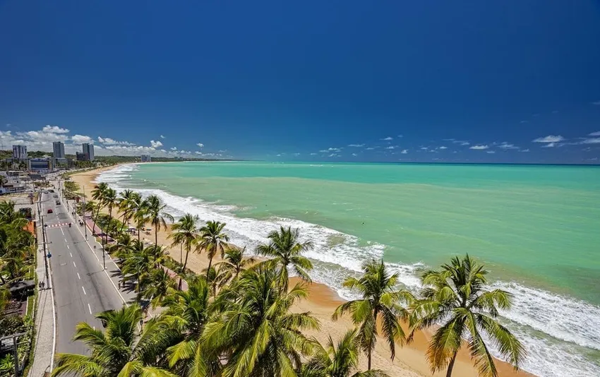 Foto aérea da praia