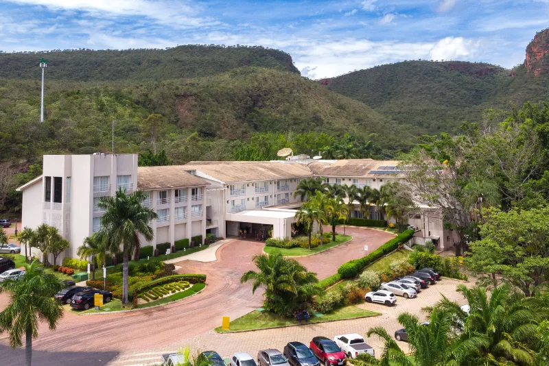 Foto aérea do hotel
