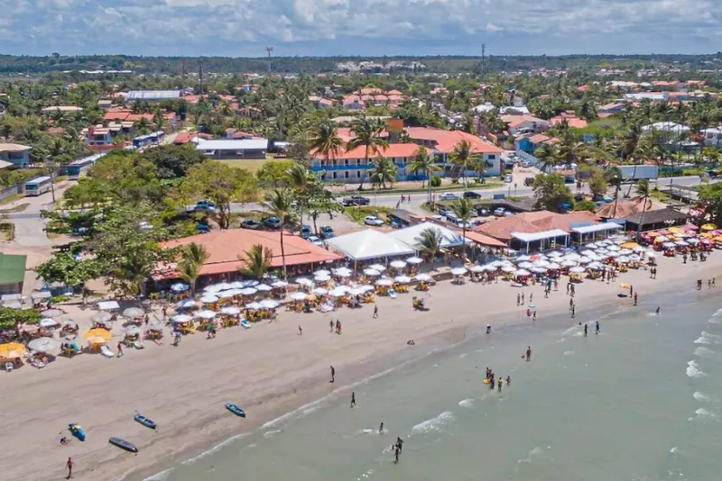 Foto aérea da praia