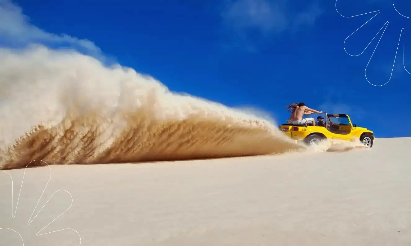 O dia perfeito em Genipabu: buggy, emoção e paisagem surreal.