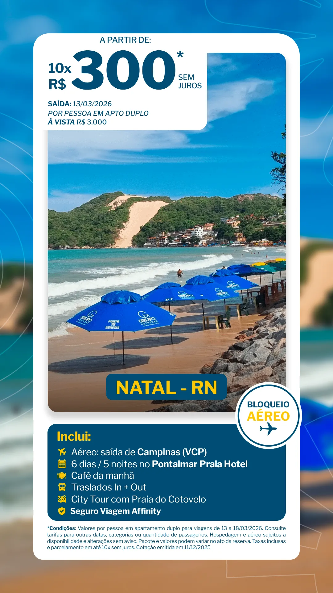 Natal - 5 Noites - Pontalmar Praia Hotel - VCP