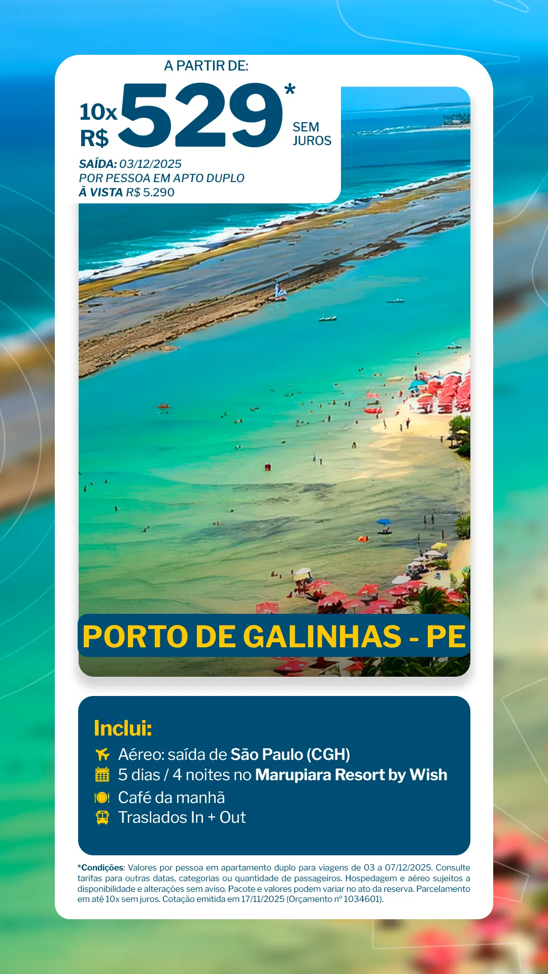 Porto de Galinhas - 4 noites - Marupiara Resort by Wish 