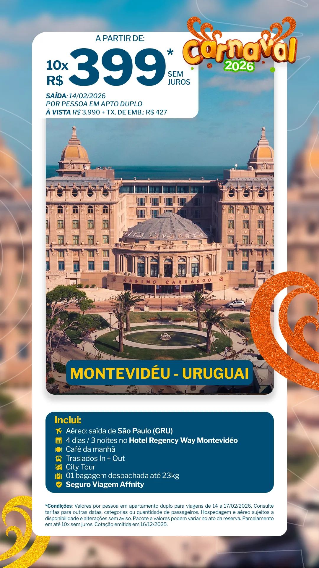 Montevidéu - Hotel Regency Way Montevidéo - 3 noites 