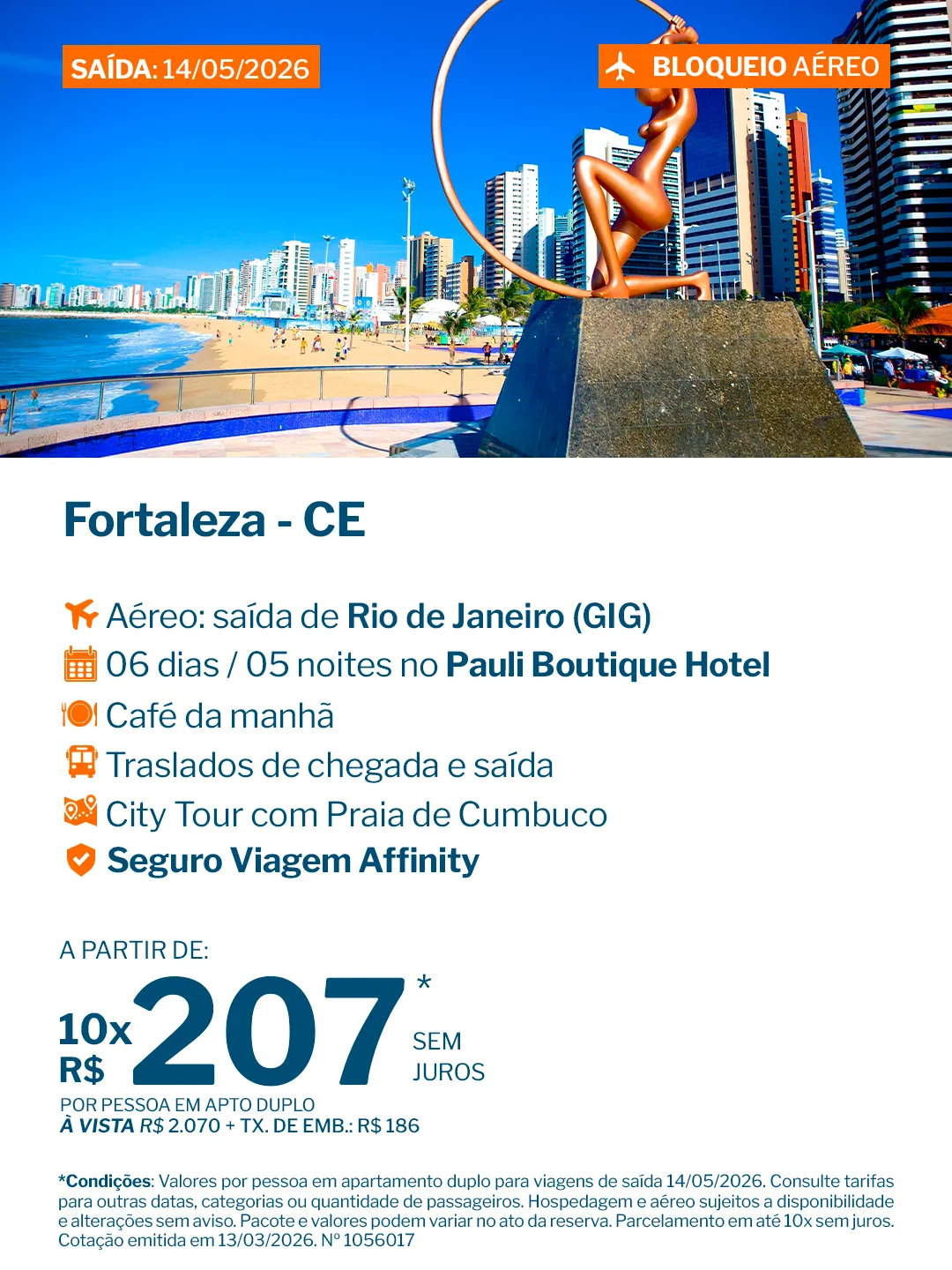 Fortaleza - 5 noites - Pauli Boutique Hotel - GIG