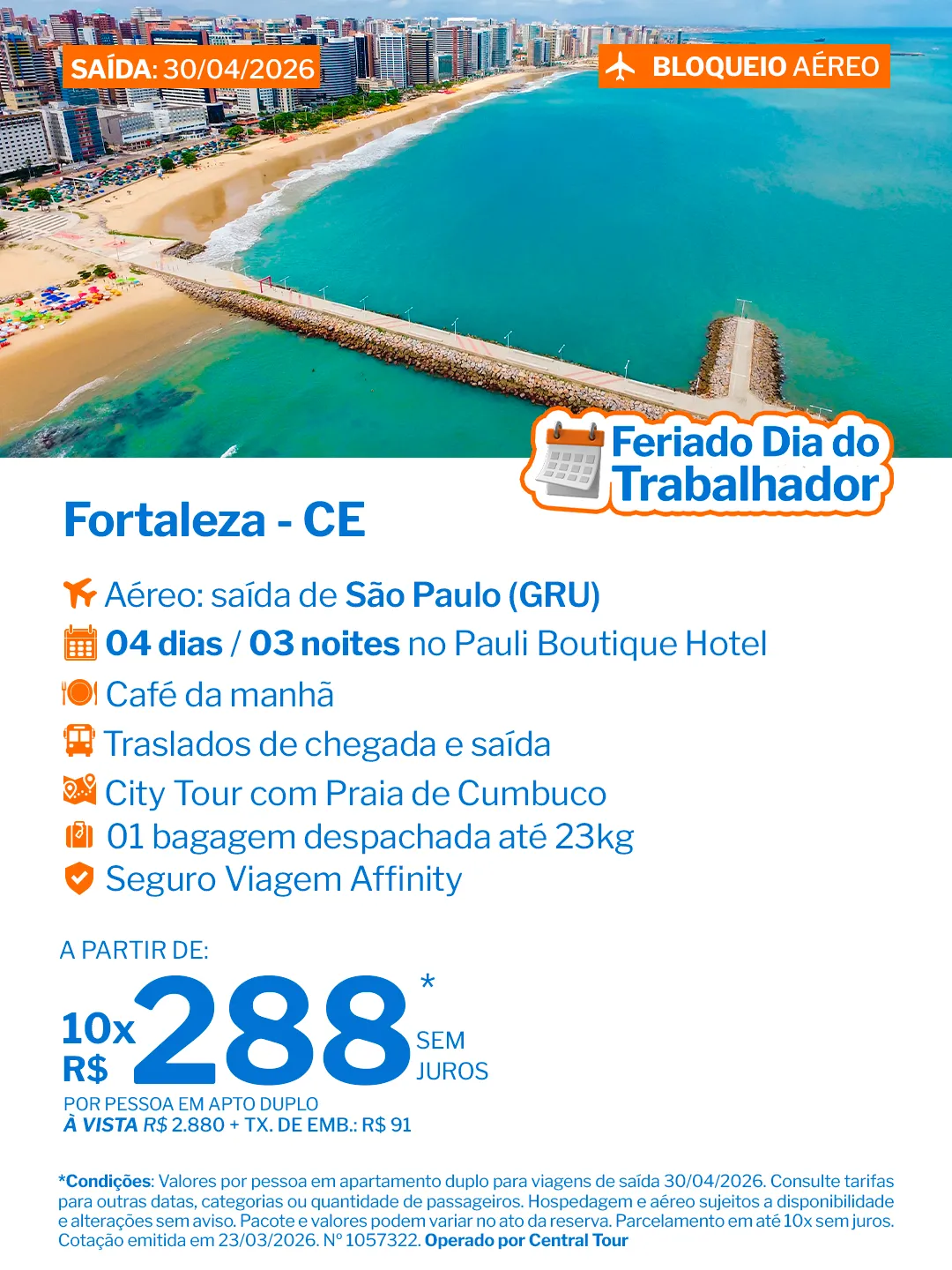 Fortaleza - 3 noites - Pauli Boutique Hotel - GRU