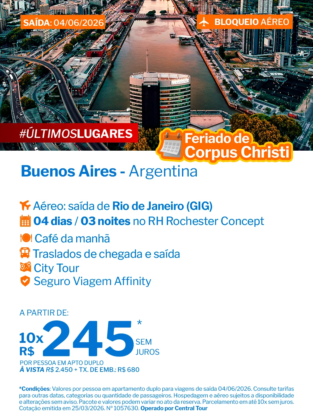 Buenos Aires - 3 Noites - RH Rochester Concept - GIG